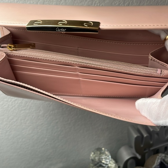 Auth CARTIER Love Collection Long Blush Pink Wallet/crossbody, EUC,RARE - Picture 15 of 17